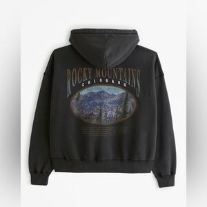 Abercrombie & Fitch Rocky Mountains Graphic Hoodie - Black